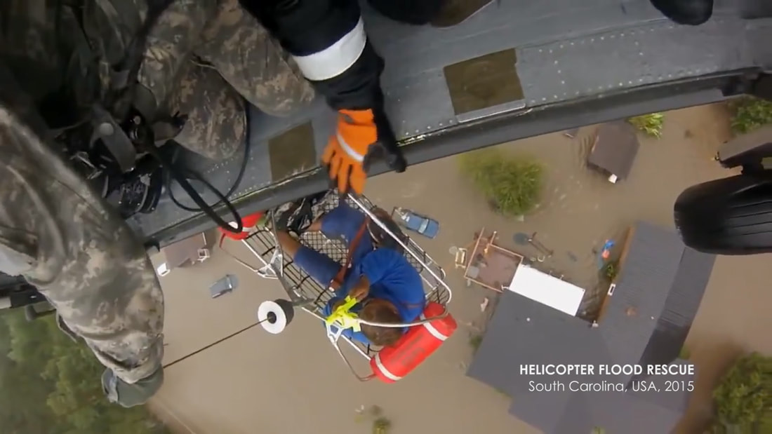 Helicopter Rescue Team at Work After Floods in South Carolina, 2015